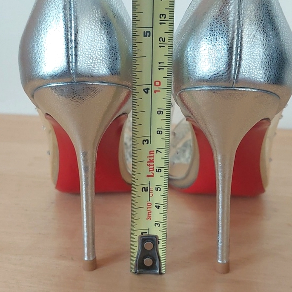 CHRISTIAN LOUBOUTIN Degrastrass 100 pump in transparent PVC decorated with cryst - Picture 11 of 16